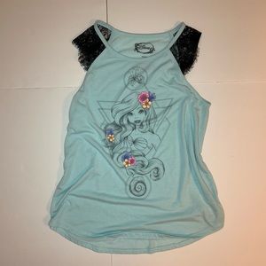 Disney Princess Ariel Lace Sleeve Blue Tank Top